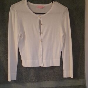Lilly Pulitzer Cream Cardigan Sweater Sized Small
